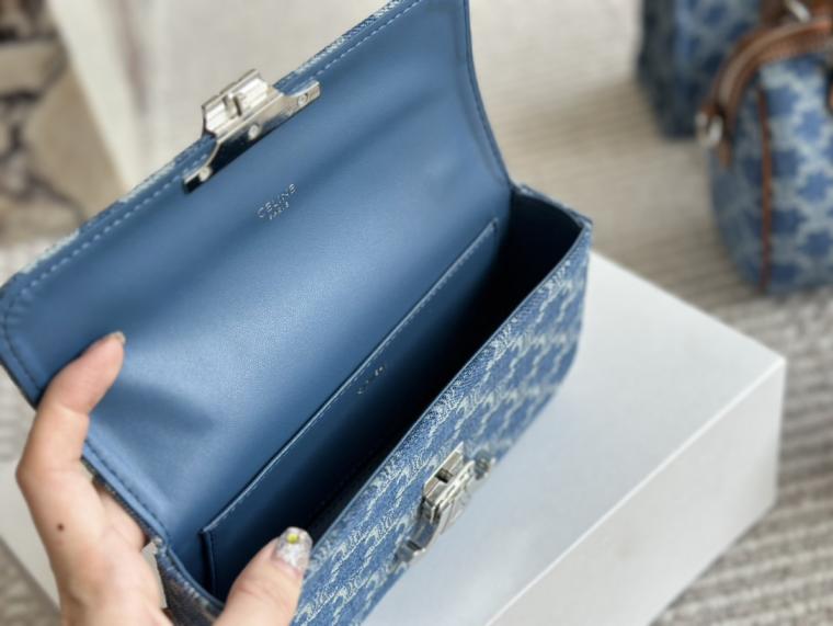 Celine Denim Triomphe Shoulder Bag 133797