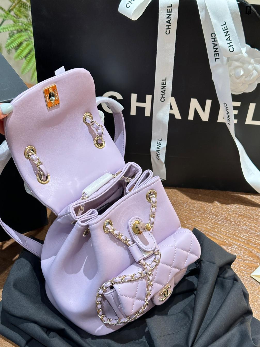 Chanel 24p duma lambskin backpack