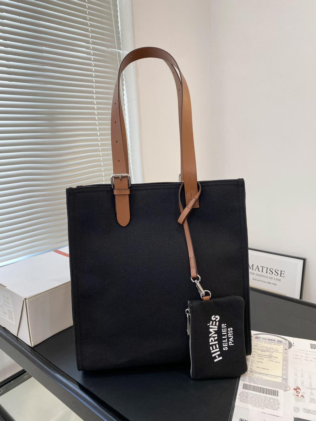 Hermes tote canvas handbag