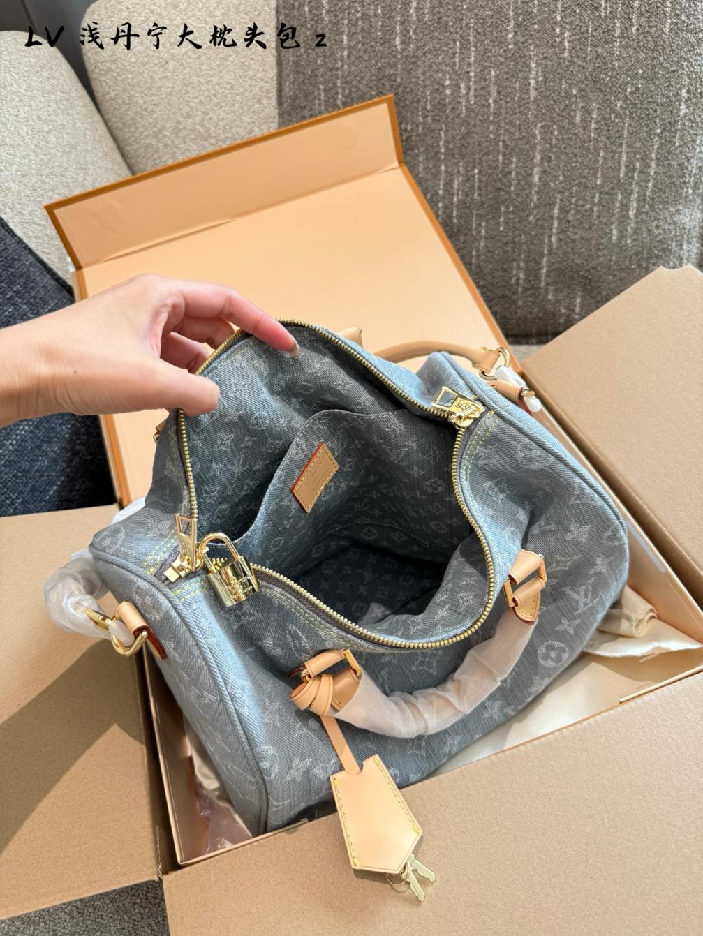 Lv vintage denim speedy 30 bag