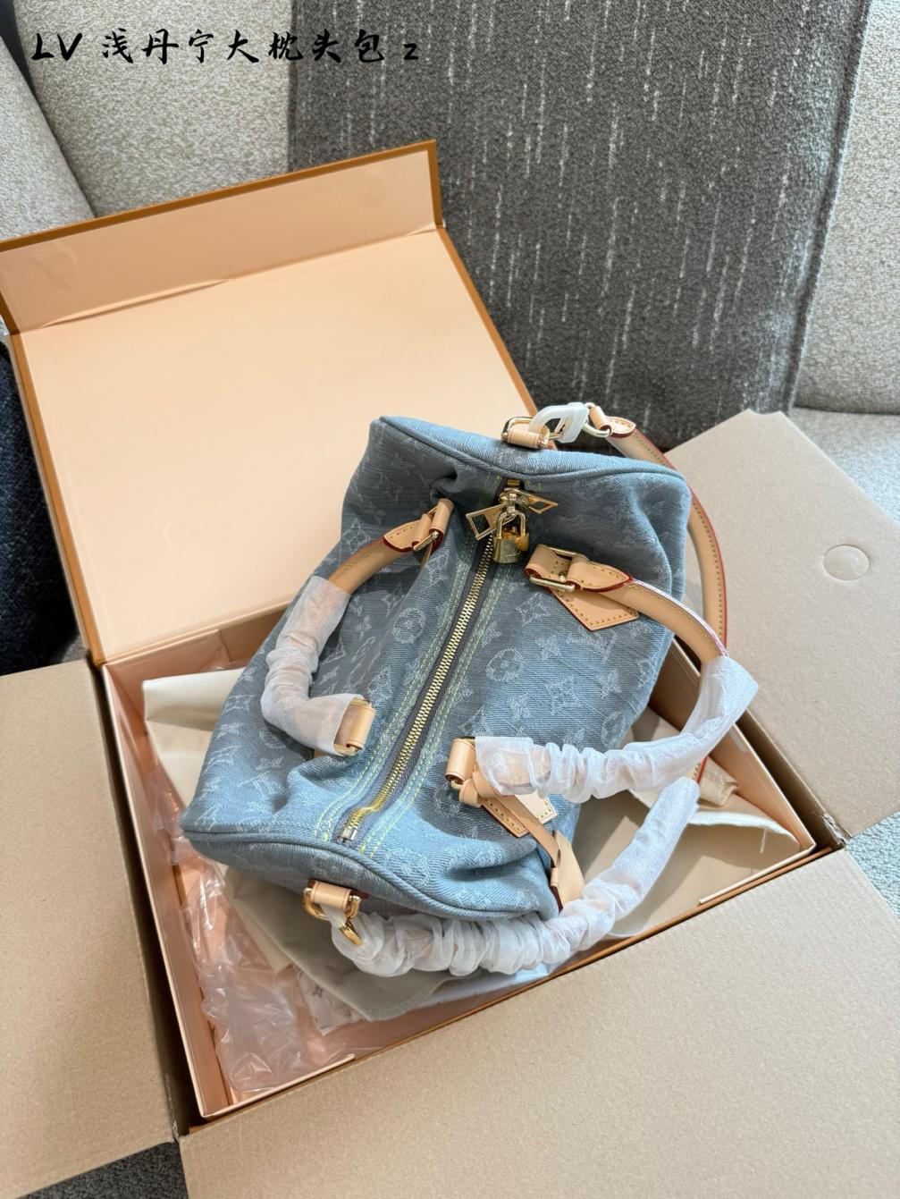 Lv vintage denim speedy 30 bag