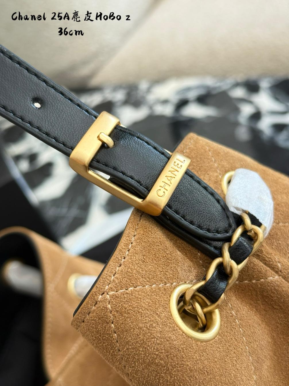 Chanel 25A chamois hobo tote bag 139051