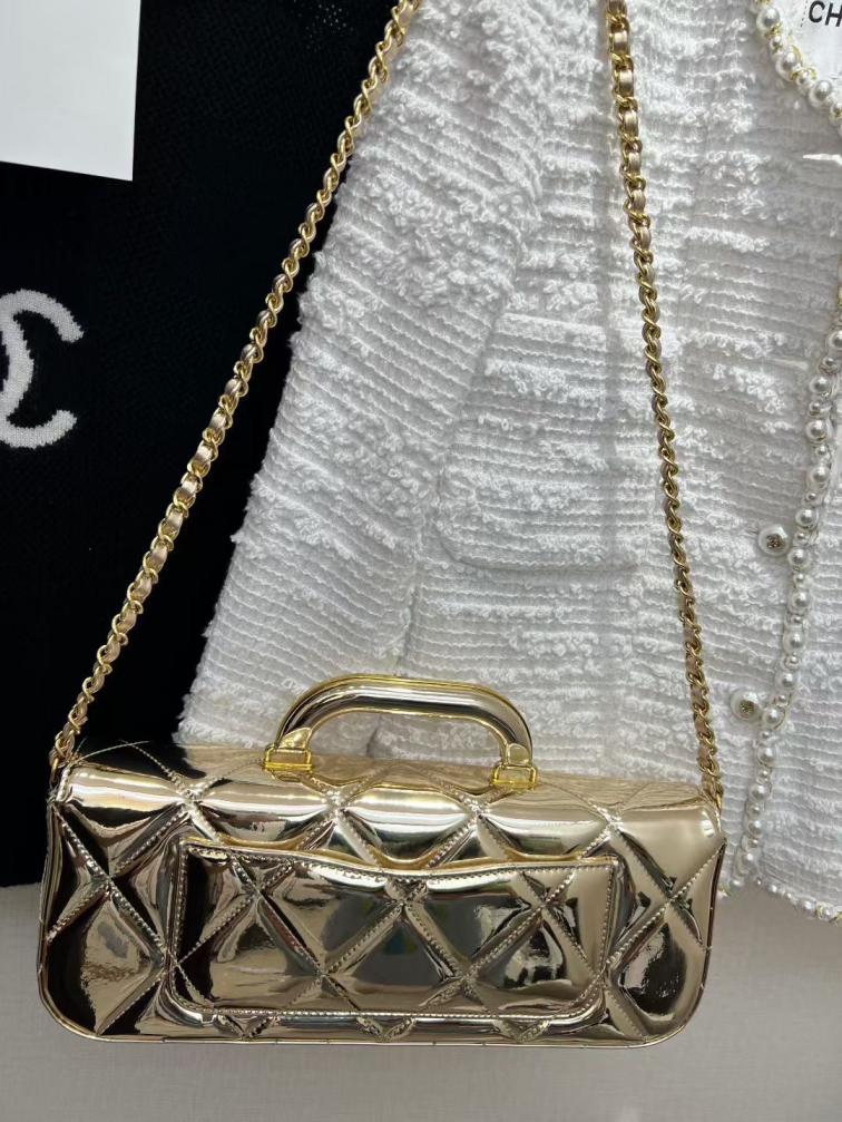 Chanel gold leather bag