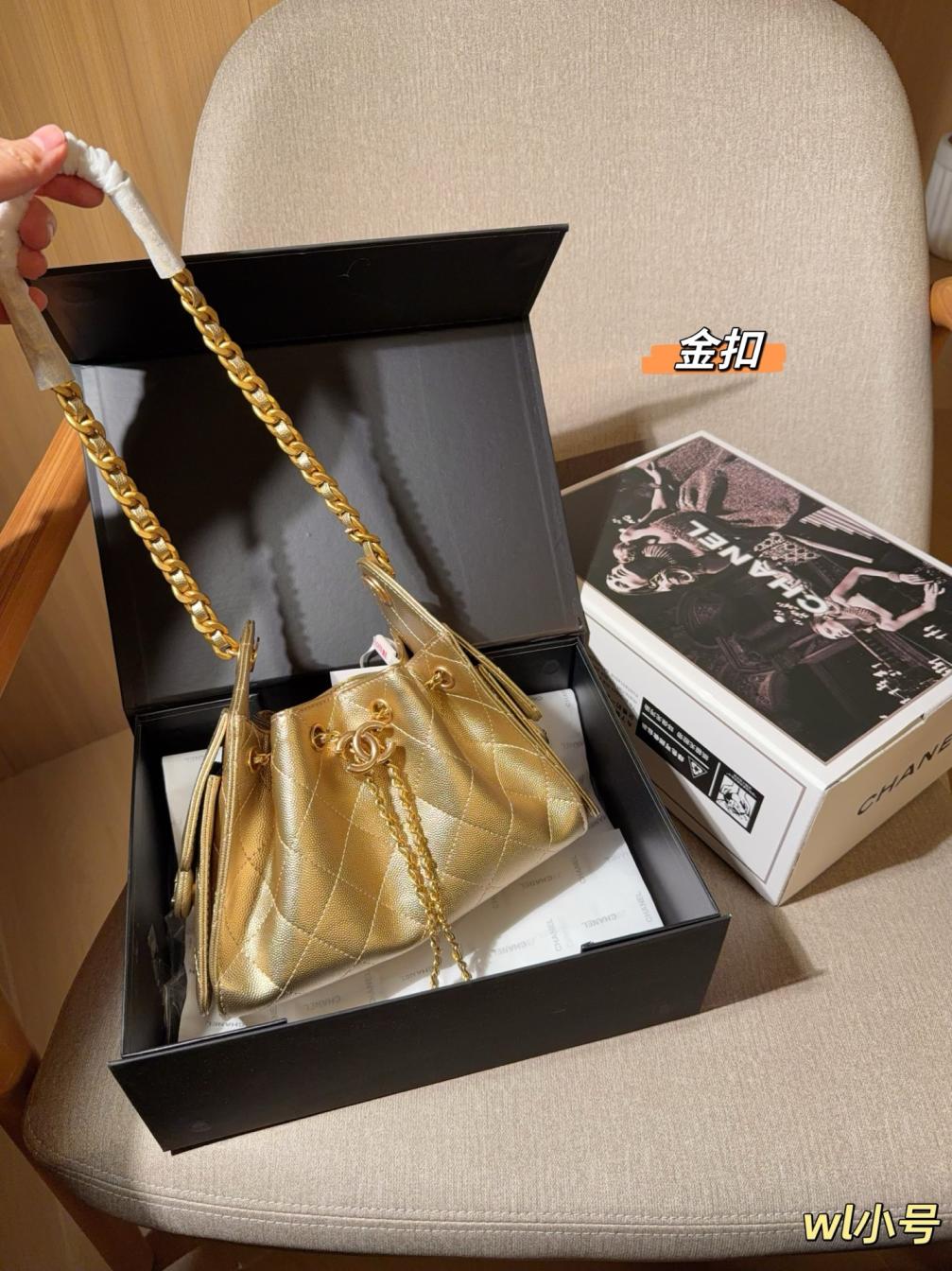 Chanel 25bag hobo for women ladies mini size gold