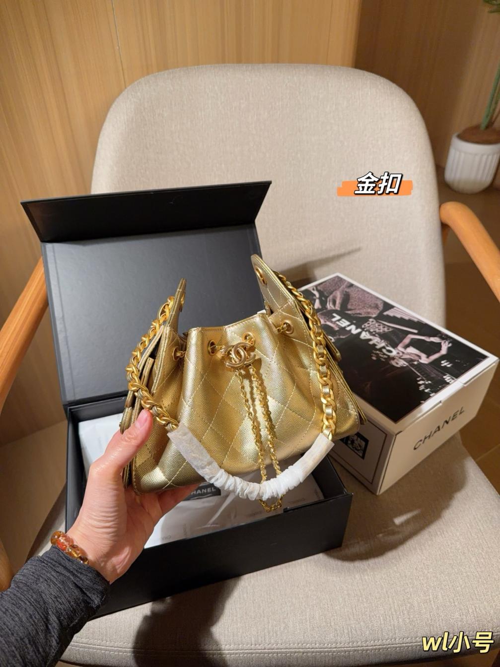 Chanel 25bag hobo for women ladies mini size gold