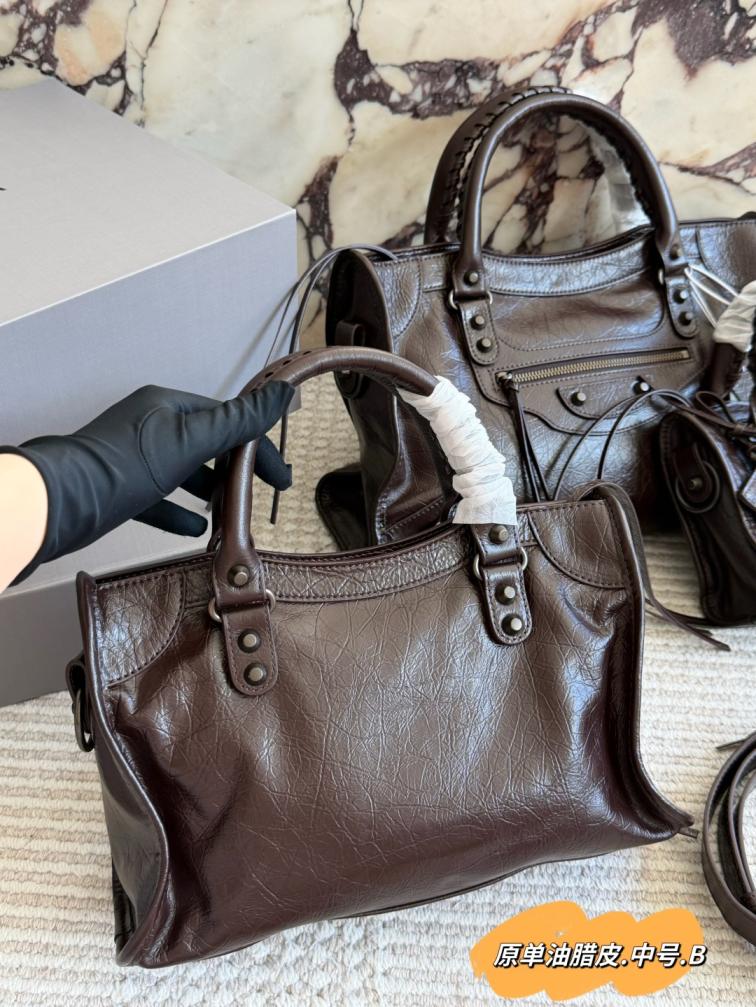 Balenciaga cowskin Le Cagole brown handbag